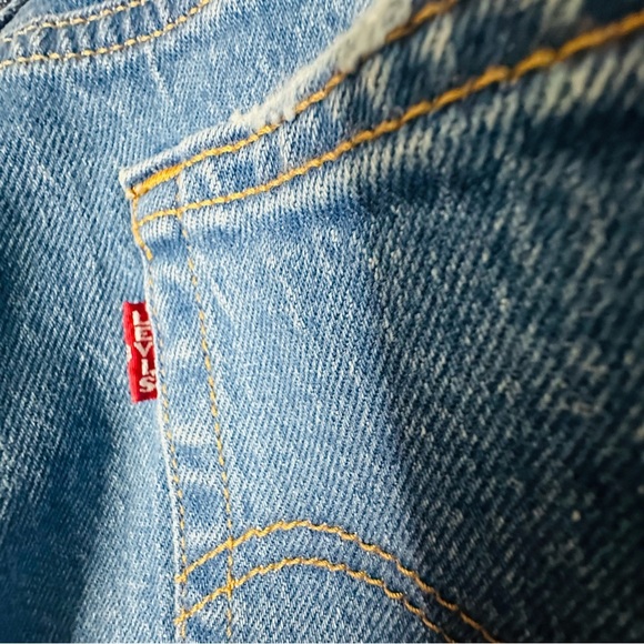 🎆 Levi’s Big E Wedgie straight leg jeans 27 4 distressed ankle 90’s high waisted - Picture 2 of 11